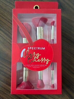 Spectrum Very Cherry 3-Piece Dual Makeup Brush Set - Red